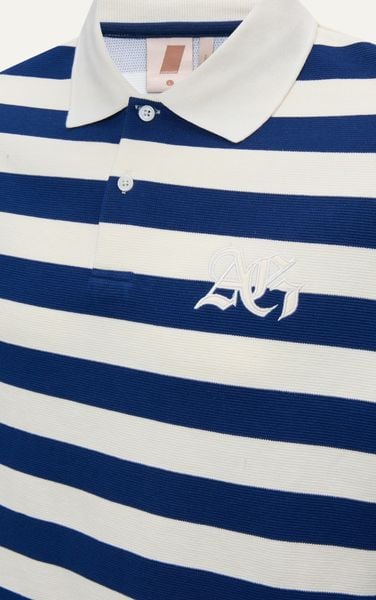  S3 STUDIO LOOSE FIT STRIPE CLASSIC POLO  - OFF WHITE 