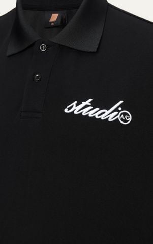 TT05 STUDIO LOOSE FIT POLO A/G LOGO - BLACK