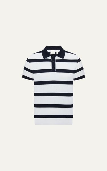  AG769 PREMIUM STRIPED KNIT POLO SHIRT - BLACK