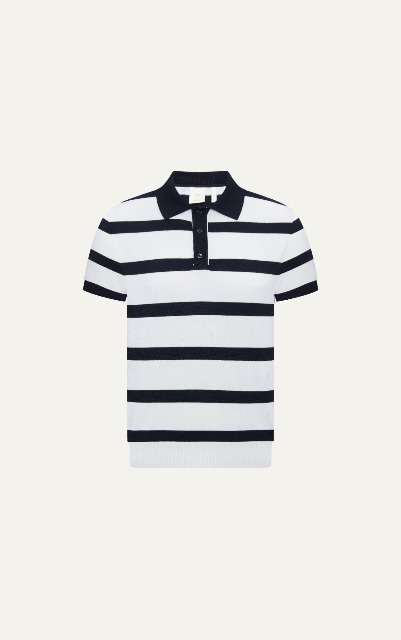  AG769 PREMIUM STRIPED KNIT POLO SHIRT - BLACK 