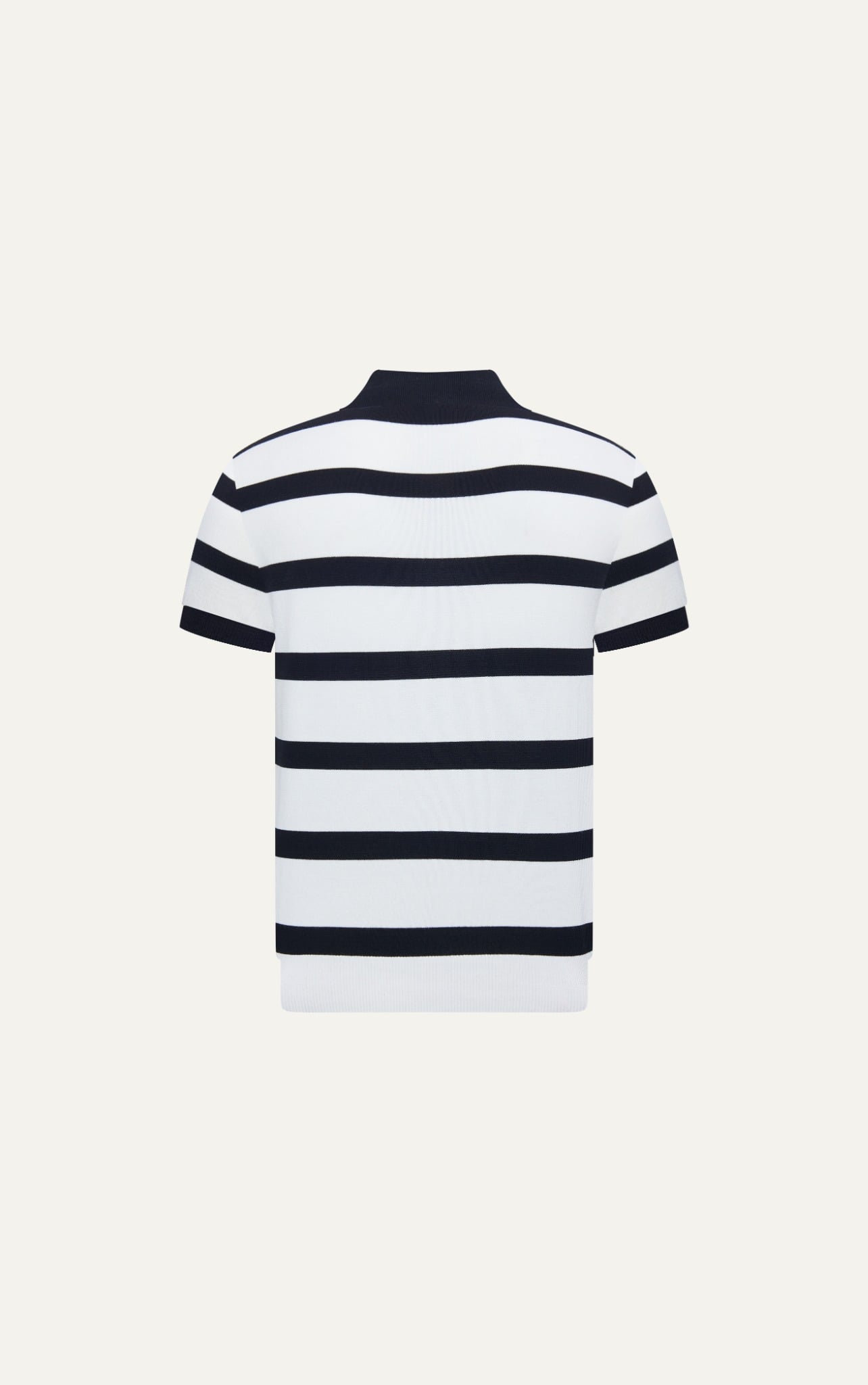 AG769 PREMIUM STRIPED KNIT POLO SHIRT - BLACK