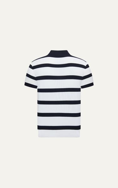  AG769 PREMIUM STRIPED KNIT POLO SHIRT - BLACK 