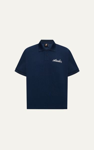  TT05 STUDIO LOOSE FIT POLO A/G LOGO - DARK BLUE