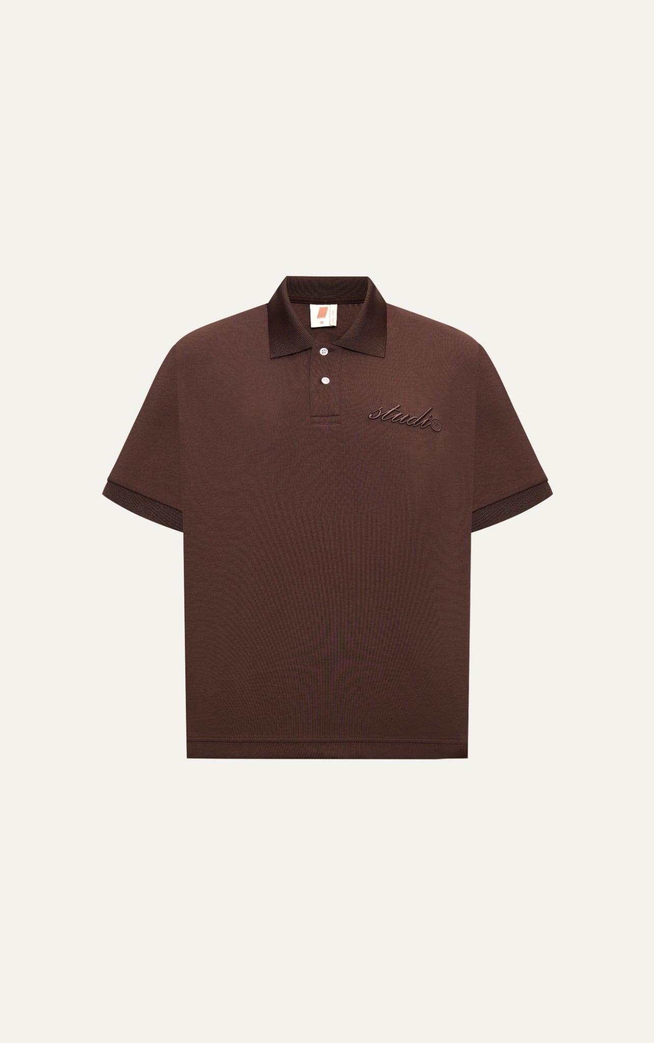 TT05 STUDIO LOOSE FIT POLO A/G LOGO - BROWN