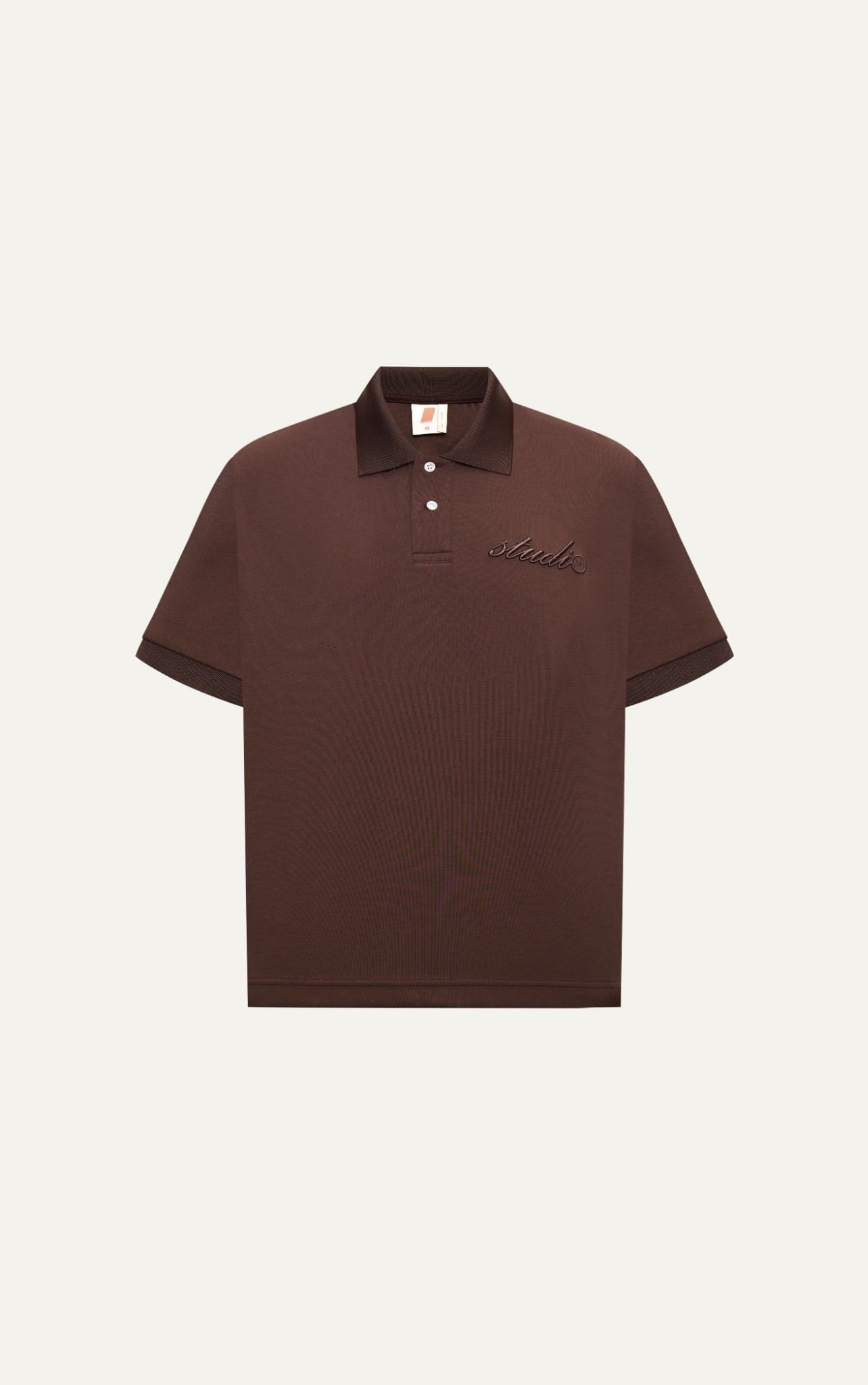  TT05 STUDIO LOOSE FIT POLO A/G LOGO - BROWN 