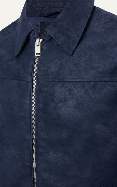  AG261 FAUX SUEDE LEATHER JACKET - DRAK BLUE 