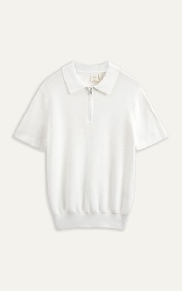  AG767 PREMIUM REGULAR FIT KNIT POLO - WHITE