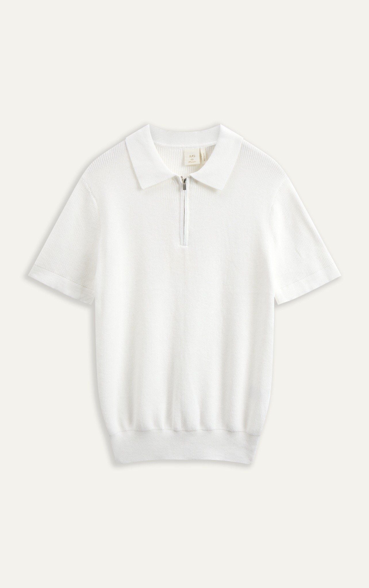  AG767 PREMIUM REGULAR FIT KNIT POLO - WHITE 