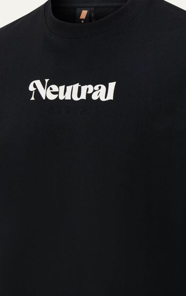  AG17 STUDIO LOOSE FIT "NEUTRAL" PRINTED T-SHIRT - BLACK 