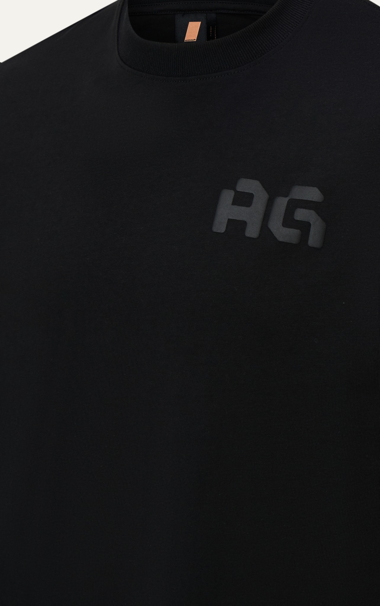 AG15 STUDIO LOOSE FIT PUFF PRINT LOGO T-SHIRT -  BLACK