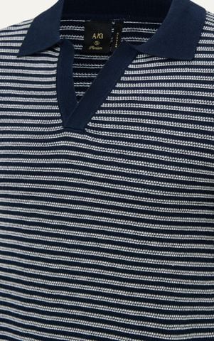 N763 PREMIUM BUTTONLESS KNIT POLO SHIRT - DARK BLUE