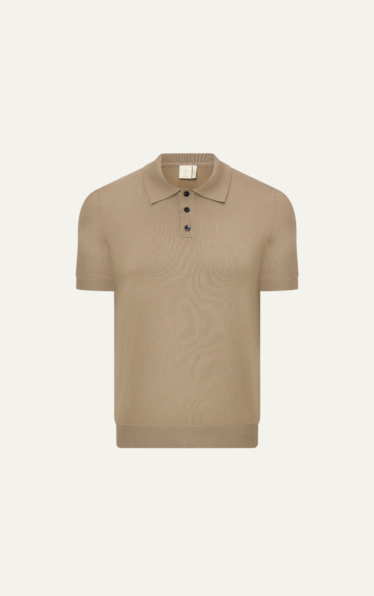 N765 PREMIUM MINIMALIST KNIT POLO - BROWN