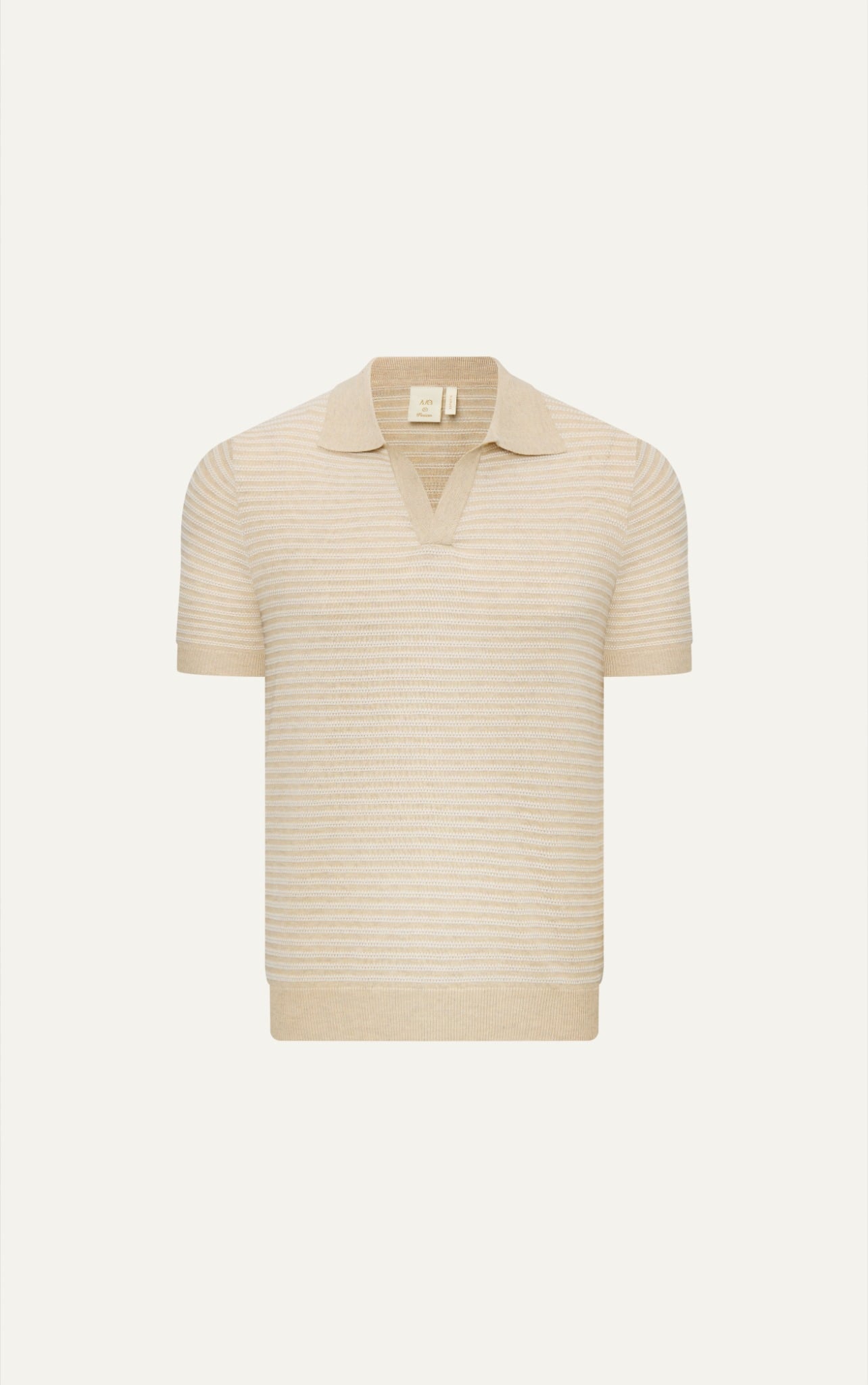 N763 PREMIUM BUTTONLESS KNIT POLO SHIRT - OFF WHITE