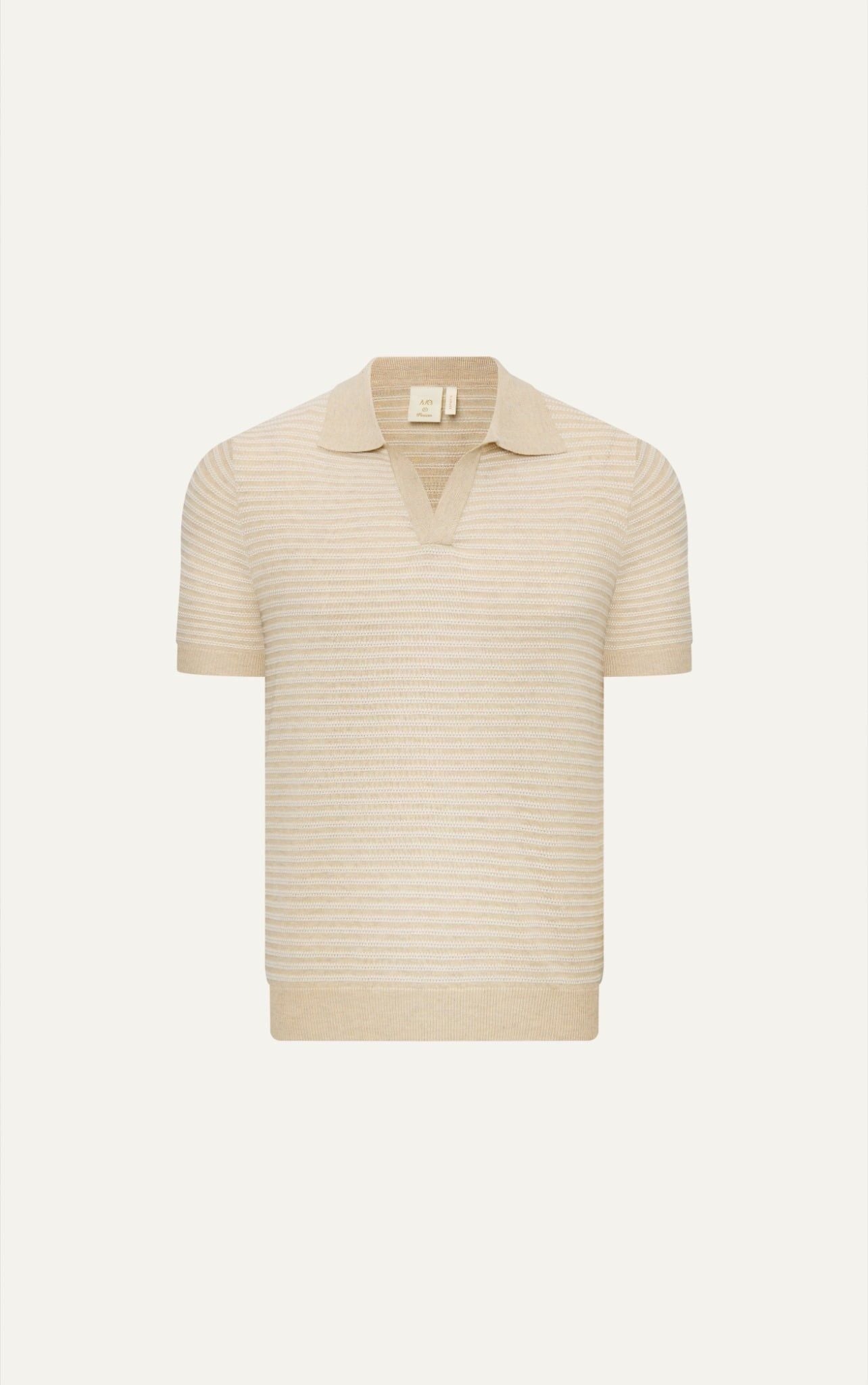  N763 PREMIUM BUTTONLESS KNIT POLO SHIRT - OFF WHITE 