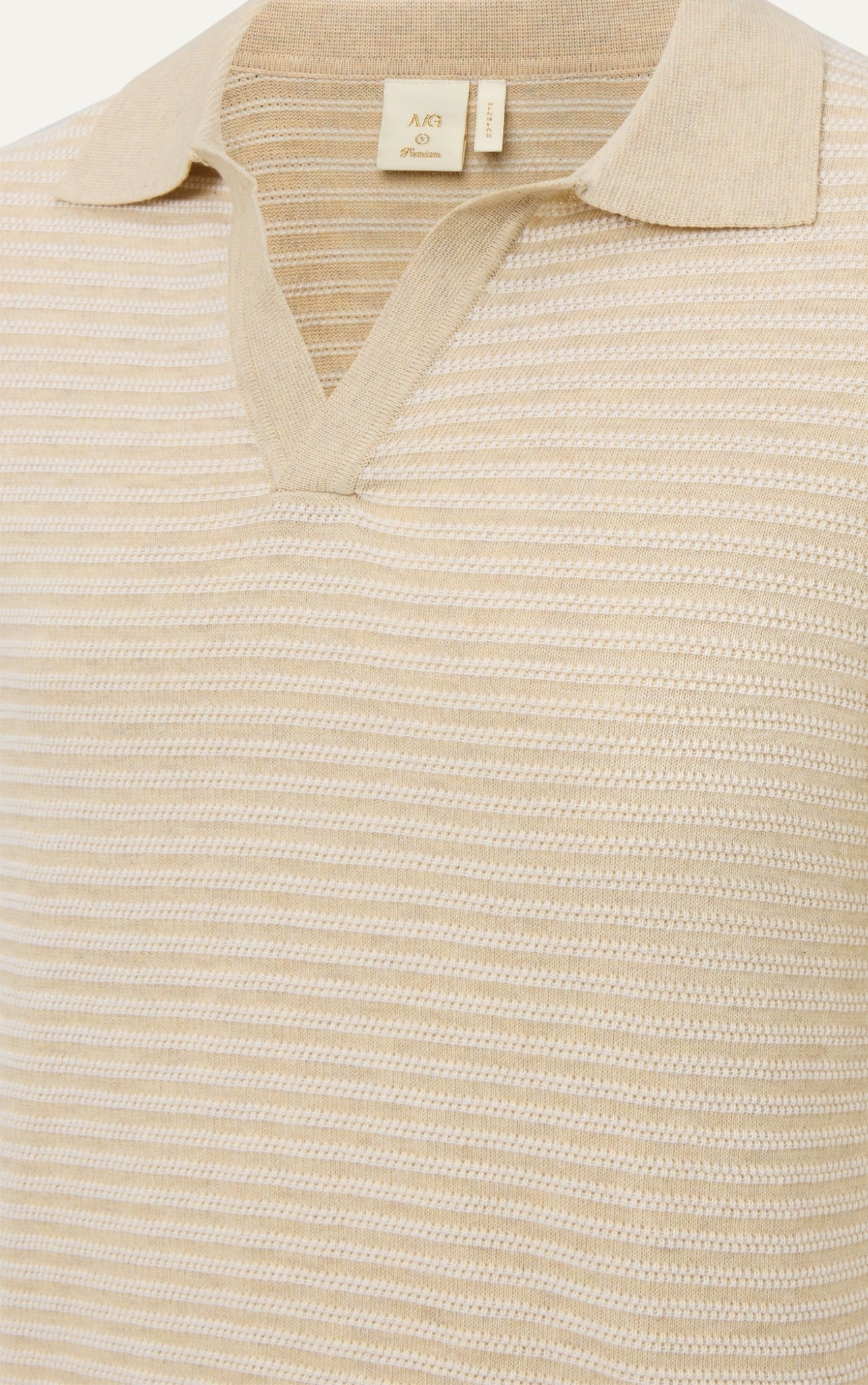 N763 PREMIUM BUTTONLESS KNIT POLO SHIRT - OFF WHITE