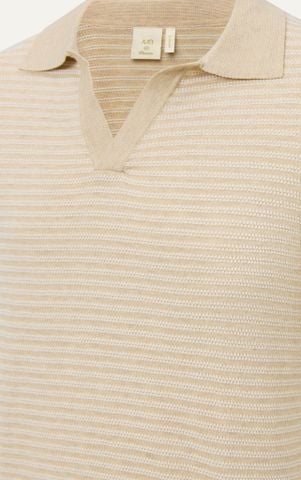 N763 PREMIUM BUTTONLESS KNIT POLO SHIRT - OFF WHITE