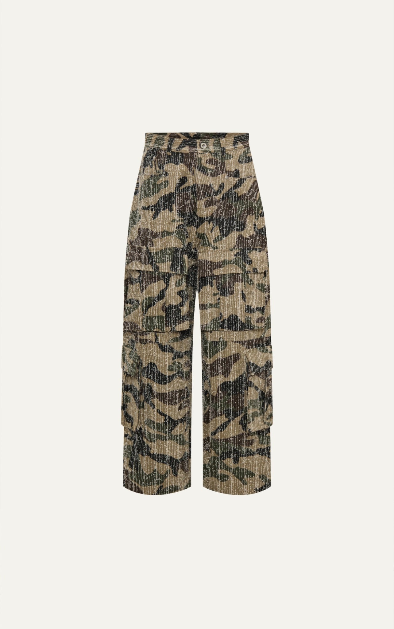 TT24 PREMIUM CAMO CARGO LOOSE FIT PANTS - BEIGE