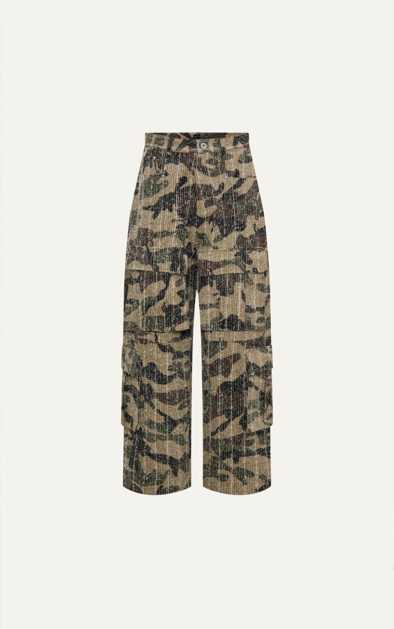  TT24 PREMIUM CAMO CARGO LOOSE FIT PANTS - BEIGE 