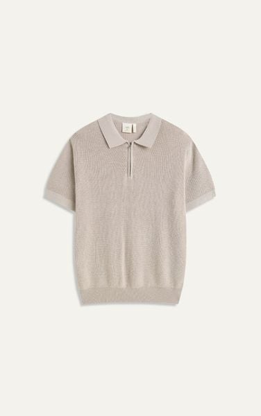  AG767 PREMIUM REGULAR FIT KNIT POLO - BEIGE