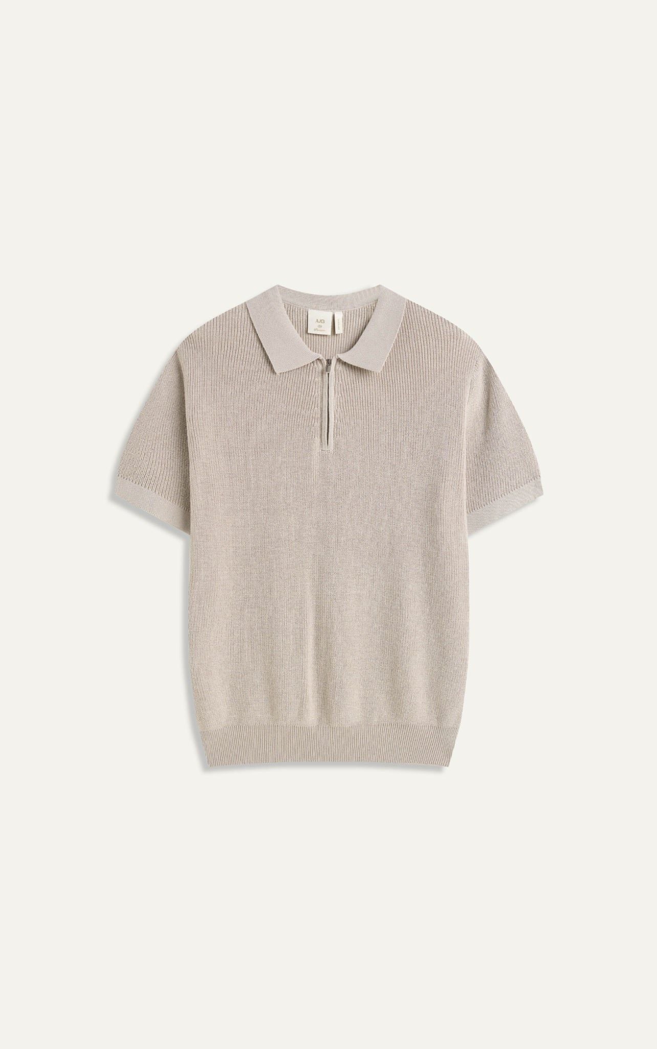 AG767 PREMIUM REGULAR FIT KNIT POLO - BEIGE 