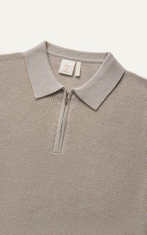 AG767 PREMIUM REGULAR FIT KNIT POLO - BEIGE