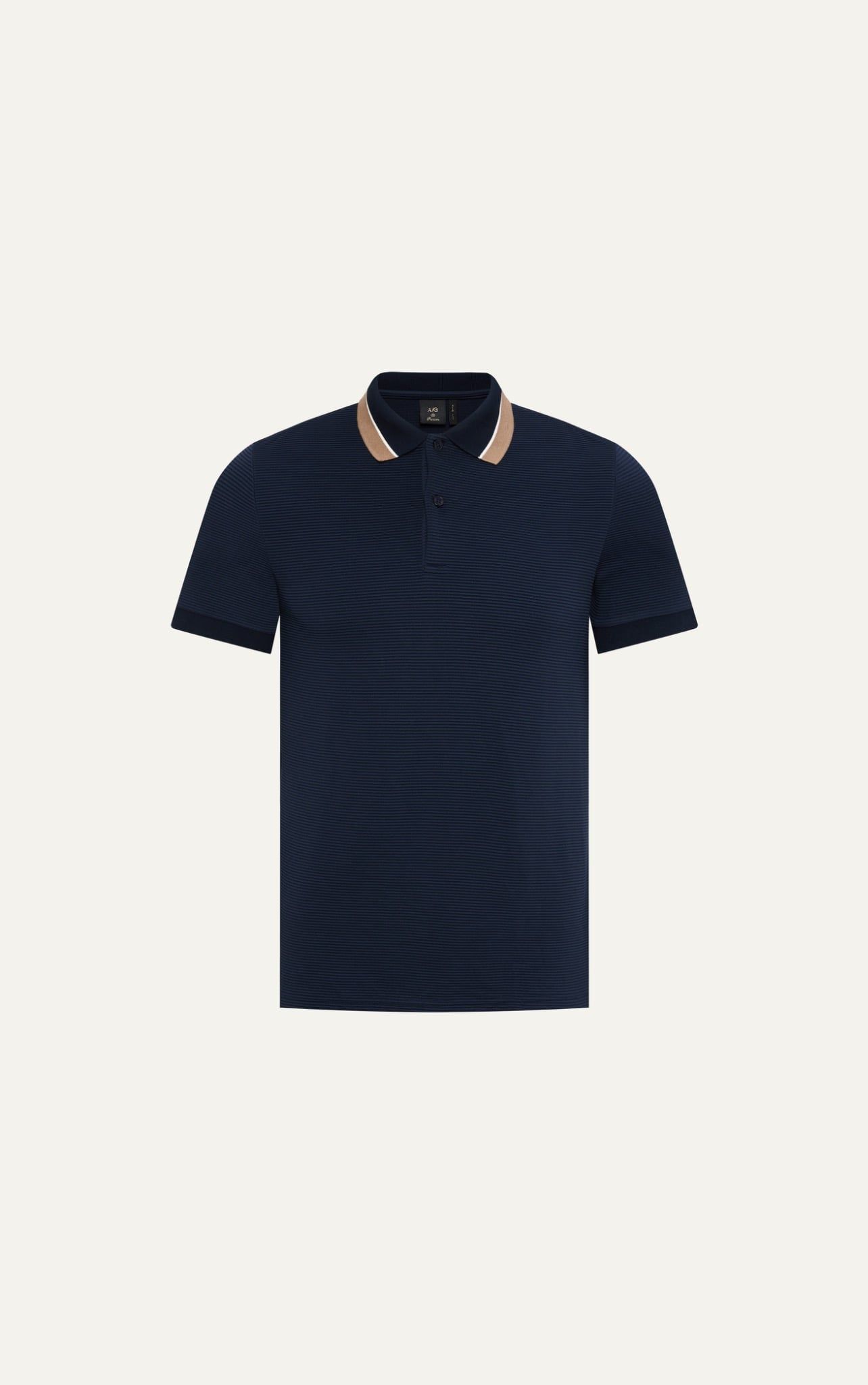  AG9001 FACTORY SLIMFIT POLO MIX NECK DETAIL - DARK BLUE 