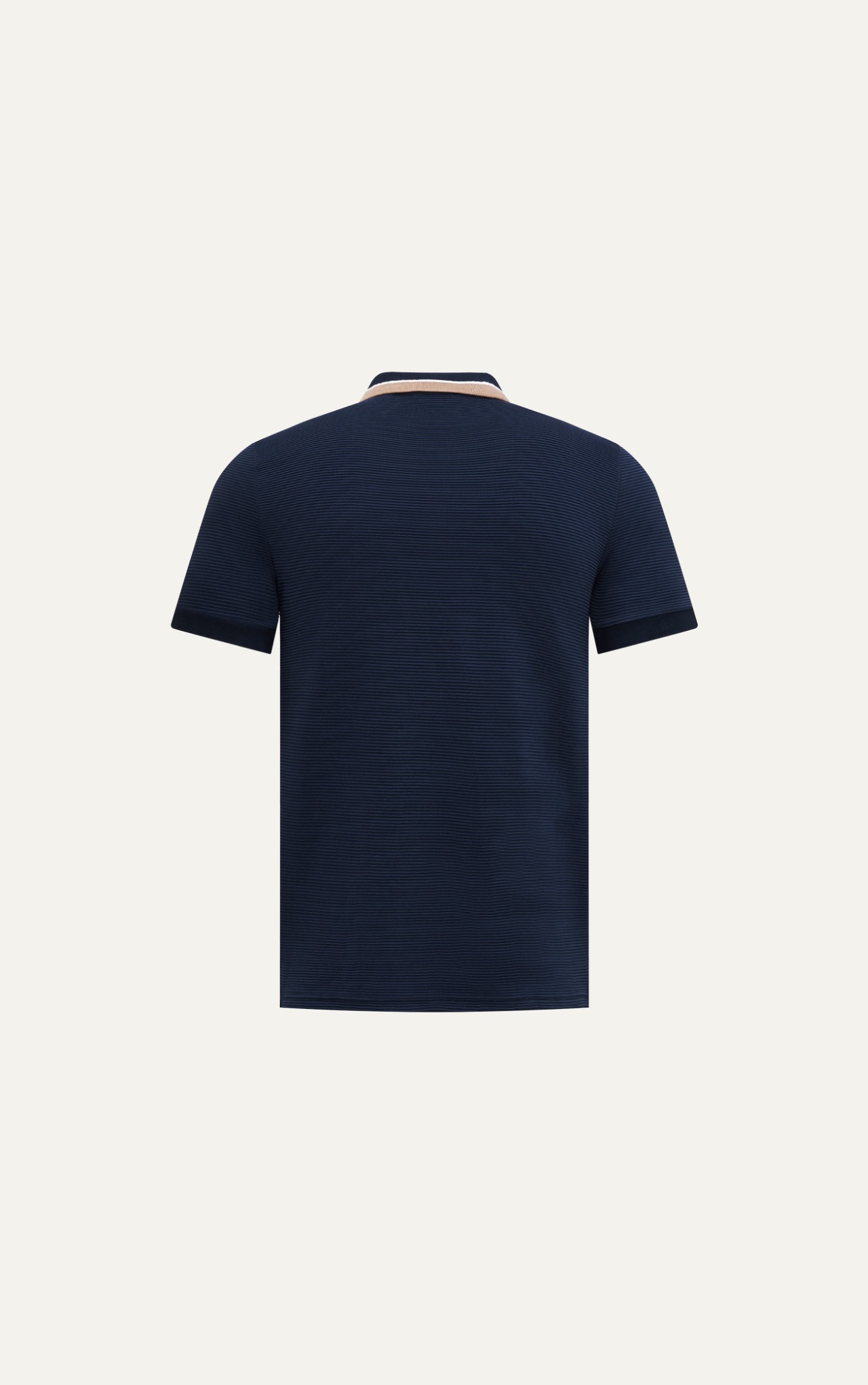 AG9001 FACTORY SLIMFIT POLO MIX NECK DETAIL - DARK BLUE