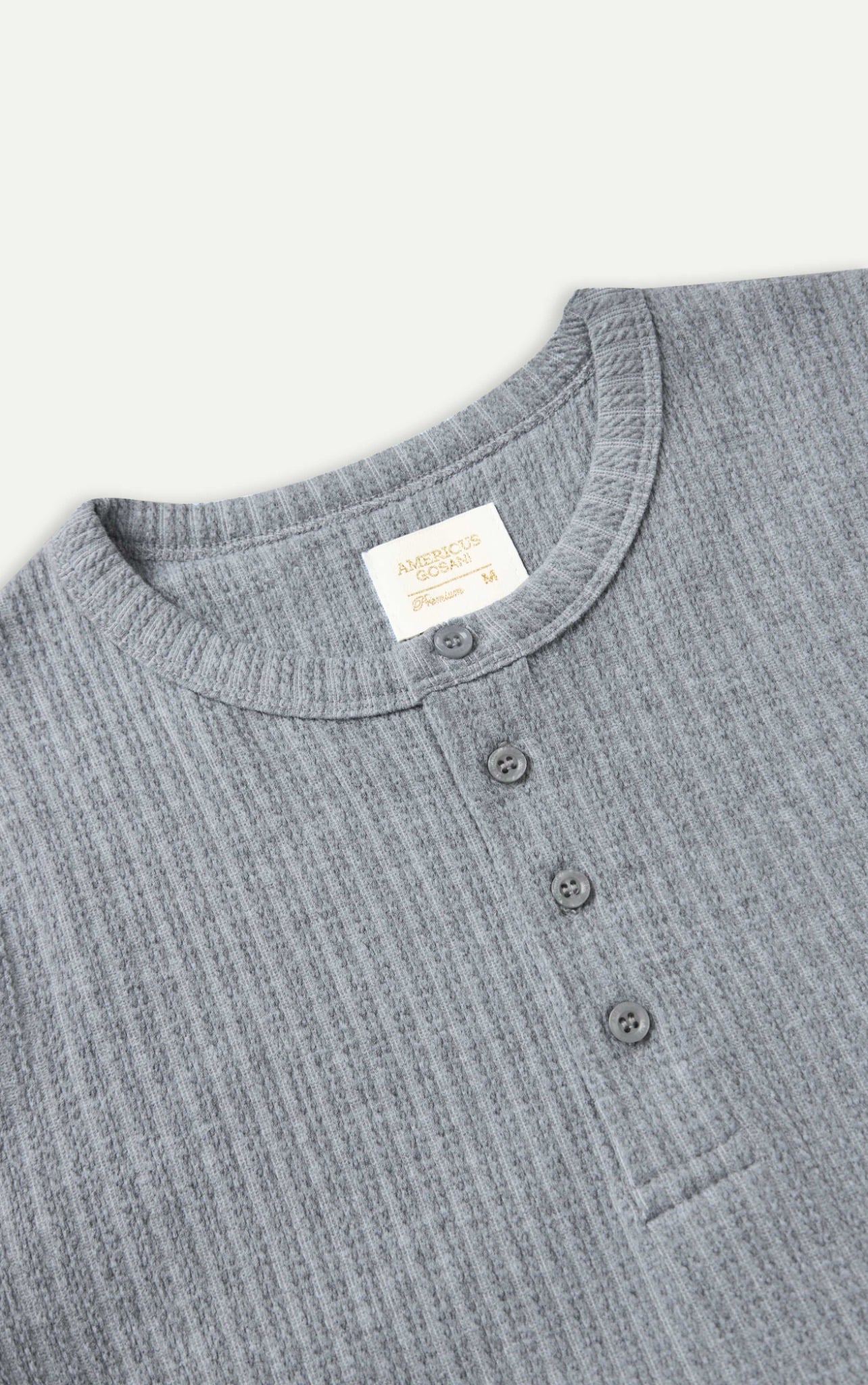 AGQ01 PREMIUM SLIM FIT HENLEY TSHIRT - GREY