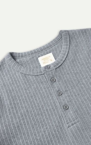  AGQ01 PREMIUM SLIM FIT HENLEY TSHIRT - GREY 