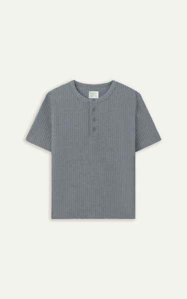  AGQ01 PREMIUM SLIM FIT HENLEY TSHIRT - GREY