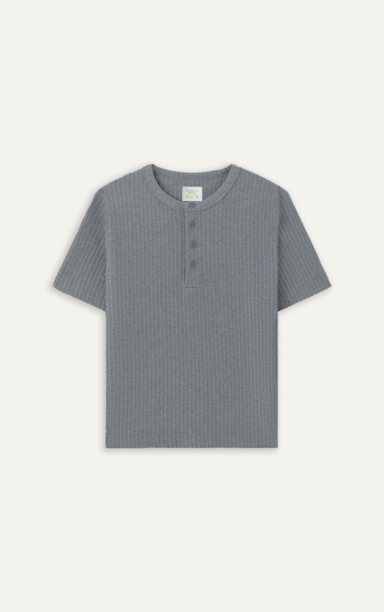  AGQ01 PREMIUM SLIM FIT HENLEY TSHIRT - GREY 