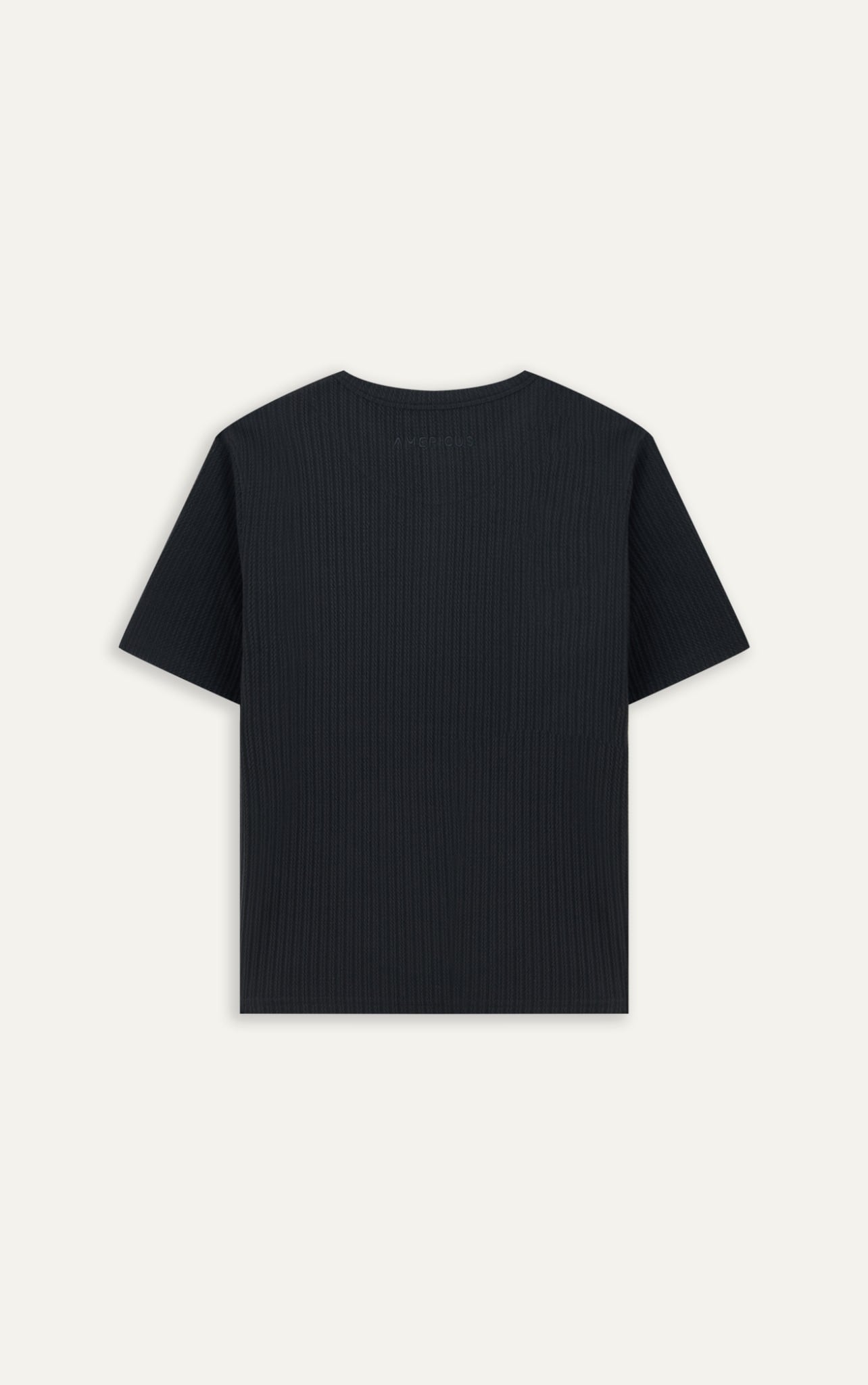 AGQ01 PREMIUM SLIM FIT HENLEY TSHIRT - BLACK