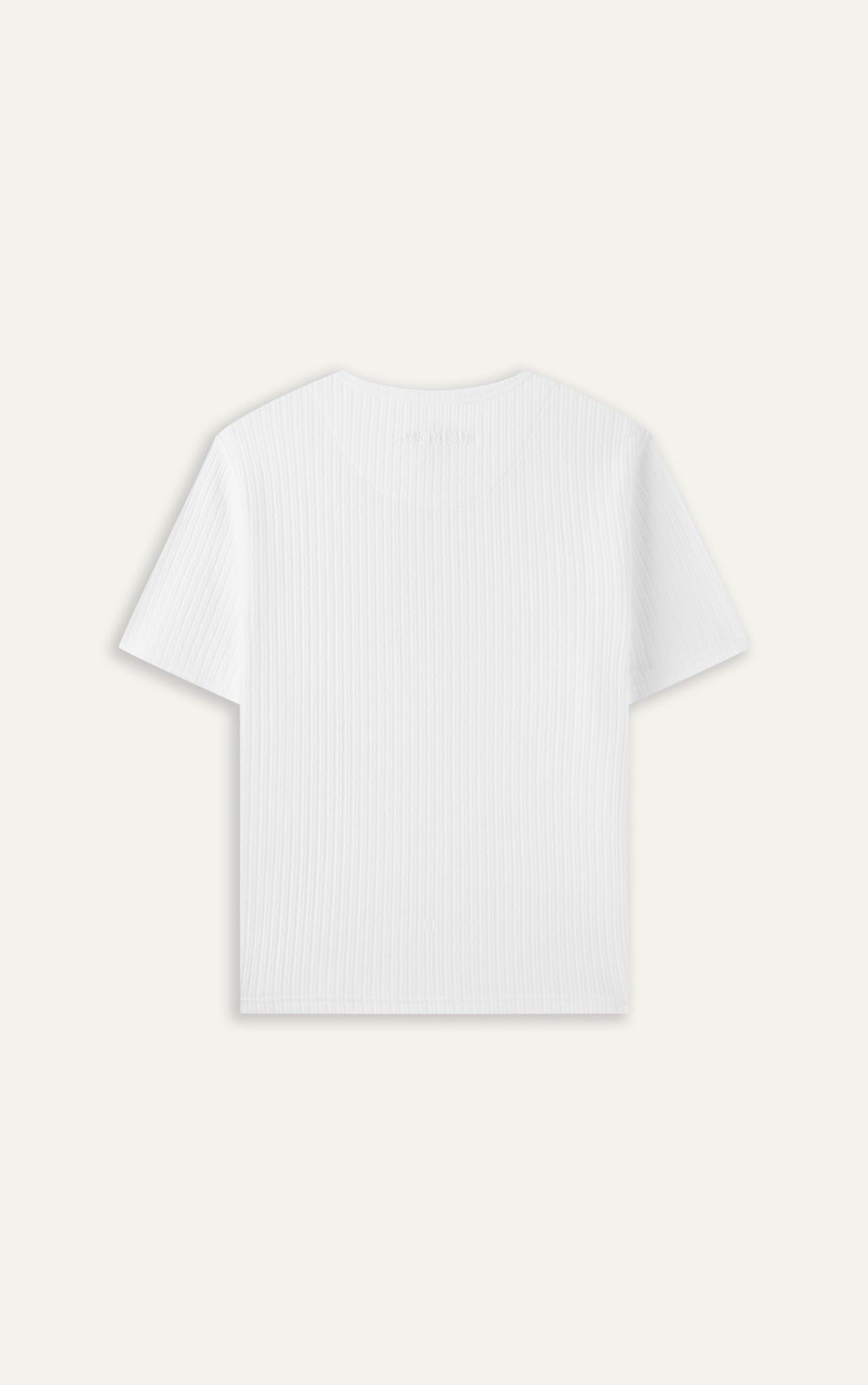  AGQ01 PREMIUM SLIM FIT HENLEY TSHIRT - WHITE 
