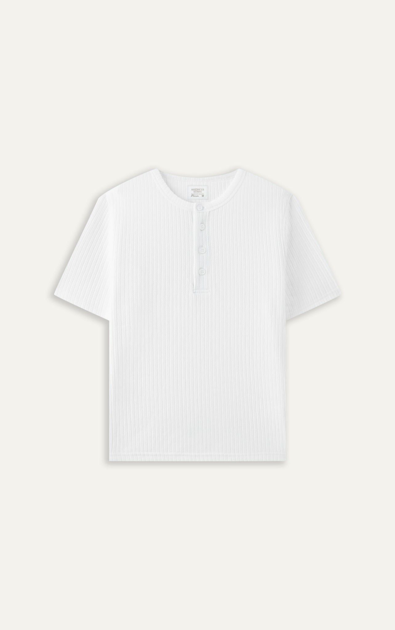  AGQ01 PREMIUM SLIM FIT HENLEY TSHIRT - WHITE 