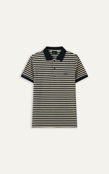  AG9011 HERITAGE NOIR STRIPE POLO - BLACK