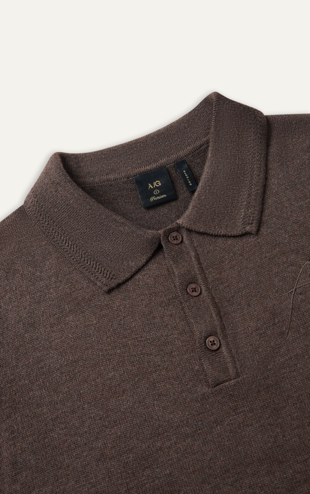 N456 CLASSIQUE KNIT POLO - BROWN