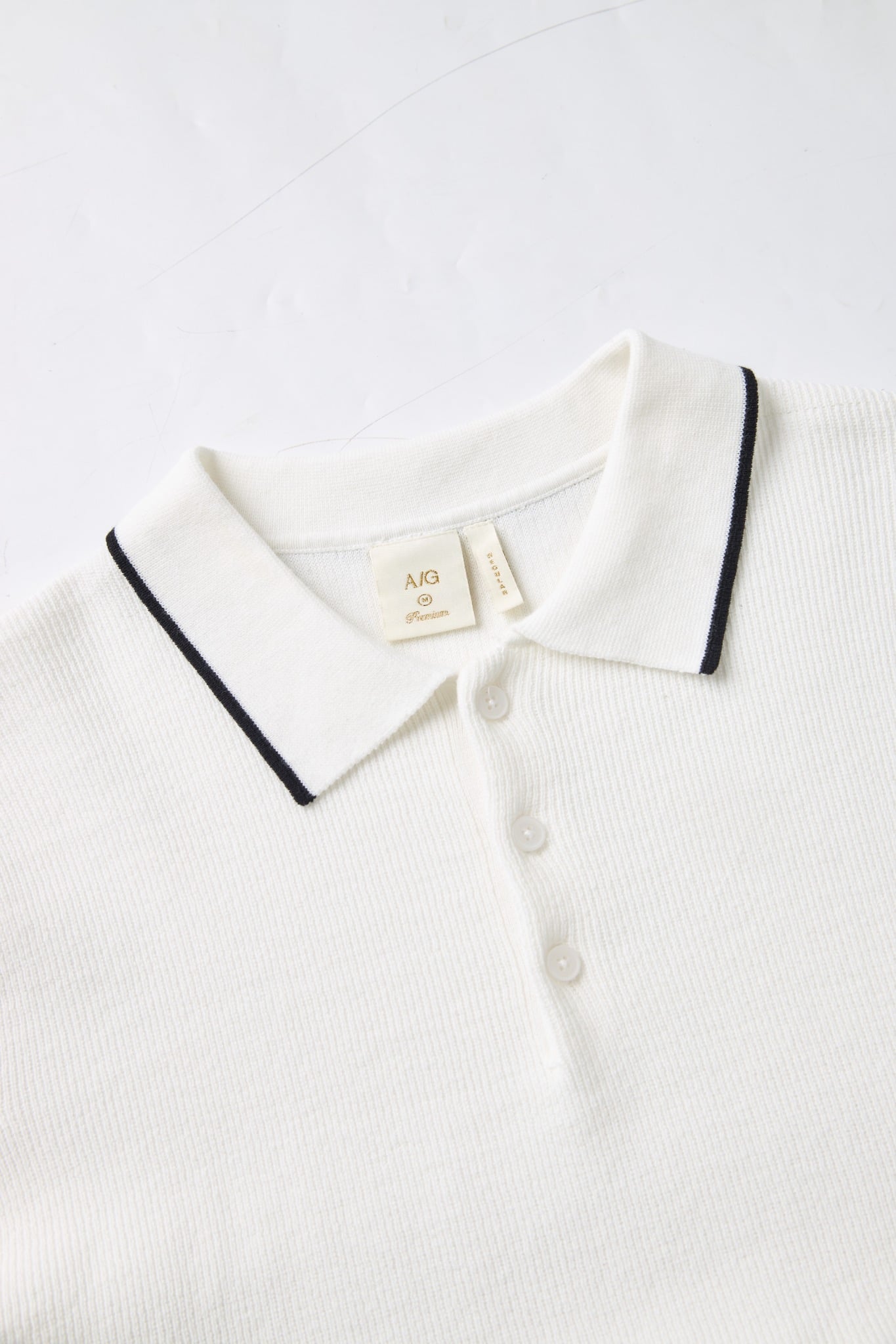 AG455 PREMIUM REGULAR FIT KNIT POLO - WHITE
