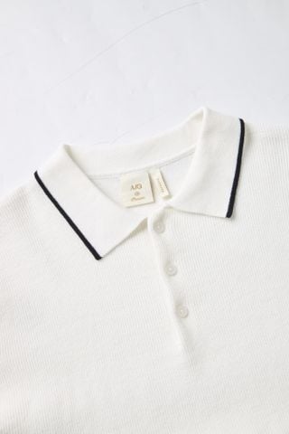 AG455 PREMIUM REGULAR FIT KNIT POLO - WHITE