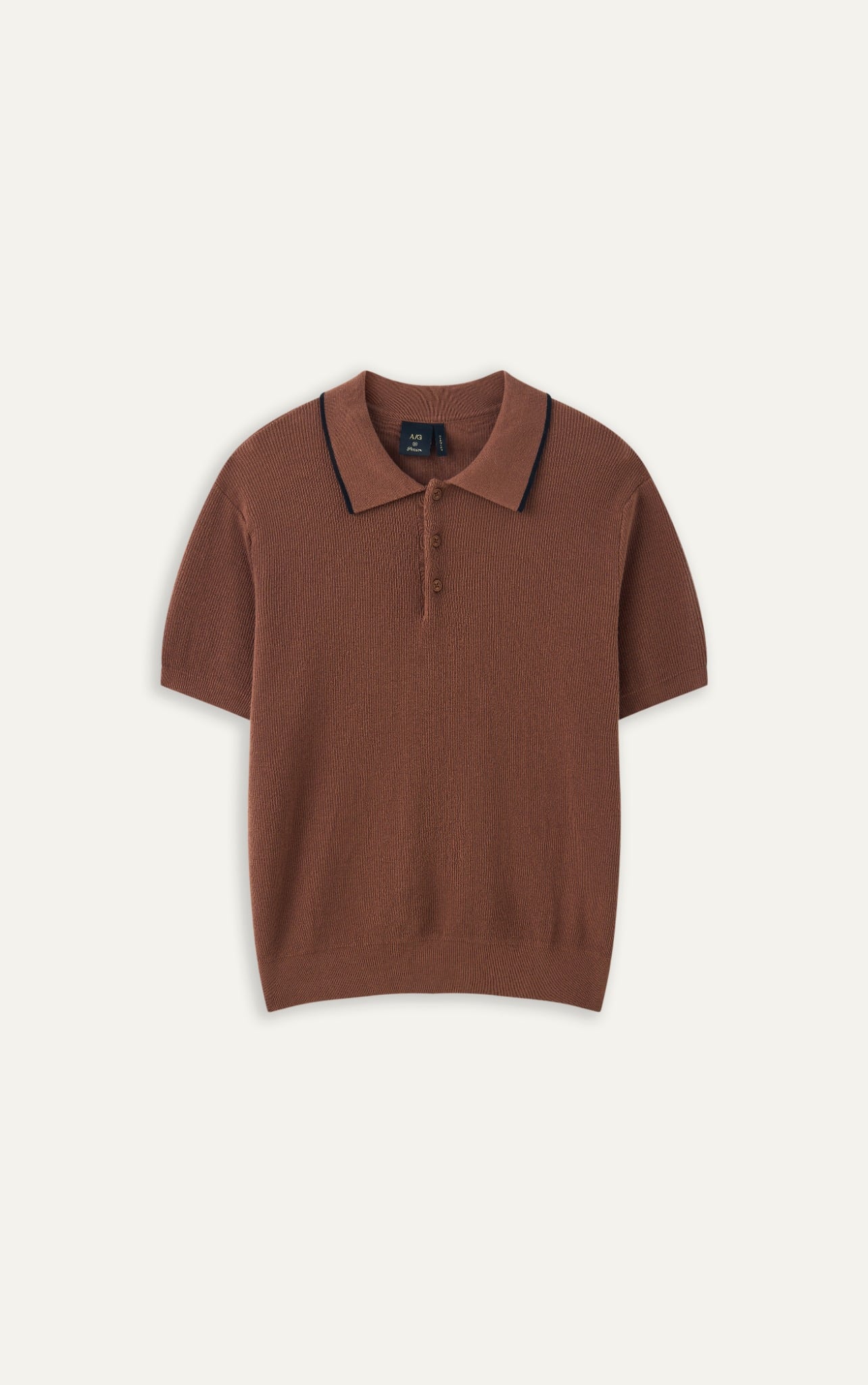AG455 PREMIUM REGULAR FIT KNIT POLO - BROWN