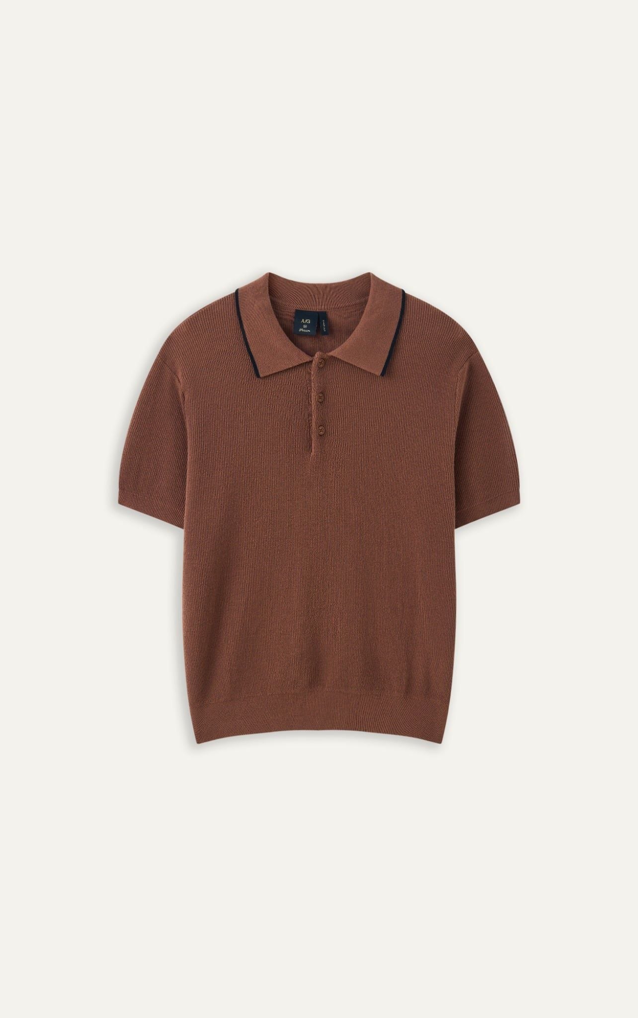  AG455 PREMIUM REGULAR FIT KNIT POLO - BROWN 