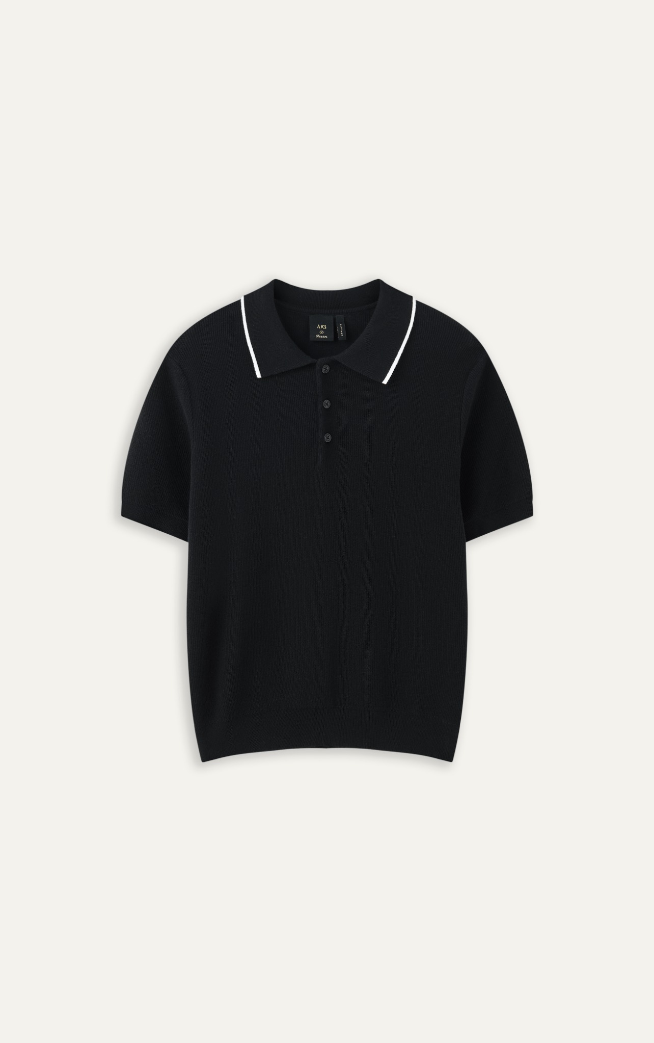 AG455 PREMIUM REGULAR FIT KNIT POLO - BLACK