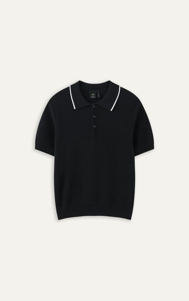  AG455 PREMIUM REGULAR FIT KNIT POLO - BLACK
