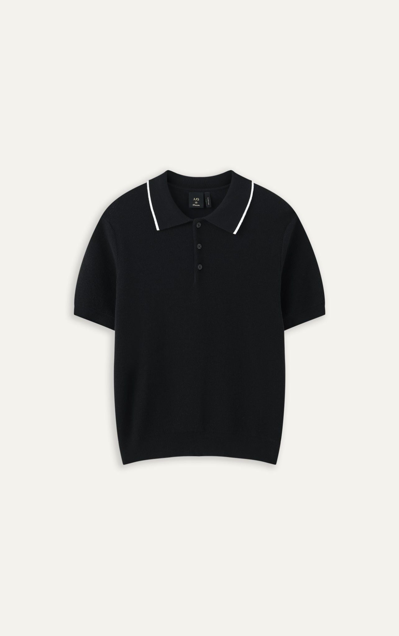  AG455 PREMIUM REGULAR FIT KNIT POLO - BLACK 