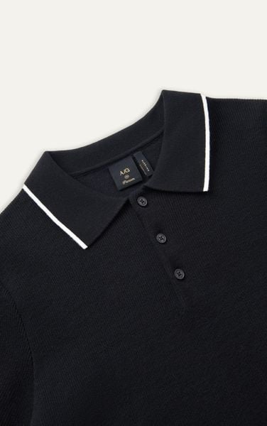  AG455 PREMIUM REGULAR FIT KNIT POLO - BLACK 