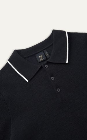 AG455 PREMIUM REGULAR FIT KNIT POLO - BLACK