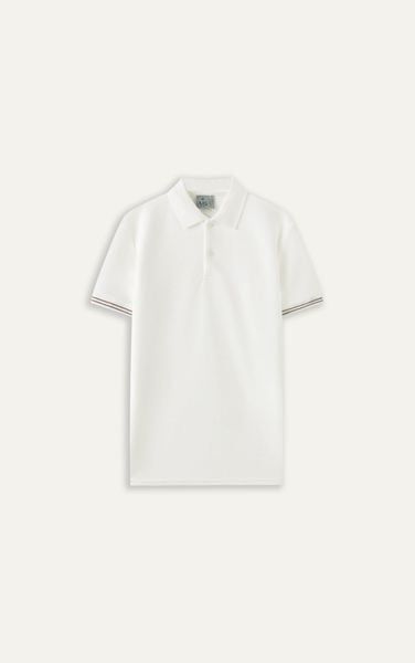  AG9006 FACTORY SLIMFIT POLO SLEEVE PANEL DETAIL - WHITE