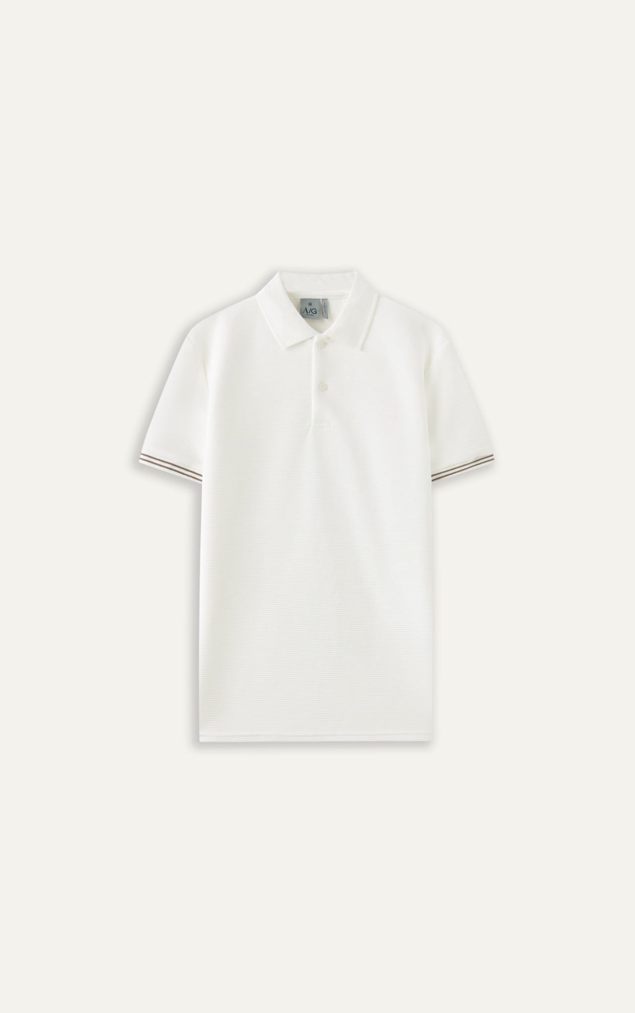  AG9006 FACTORY SLIMFIT POLO SLEEVE PANEL DETAIL - WHITE 
