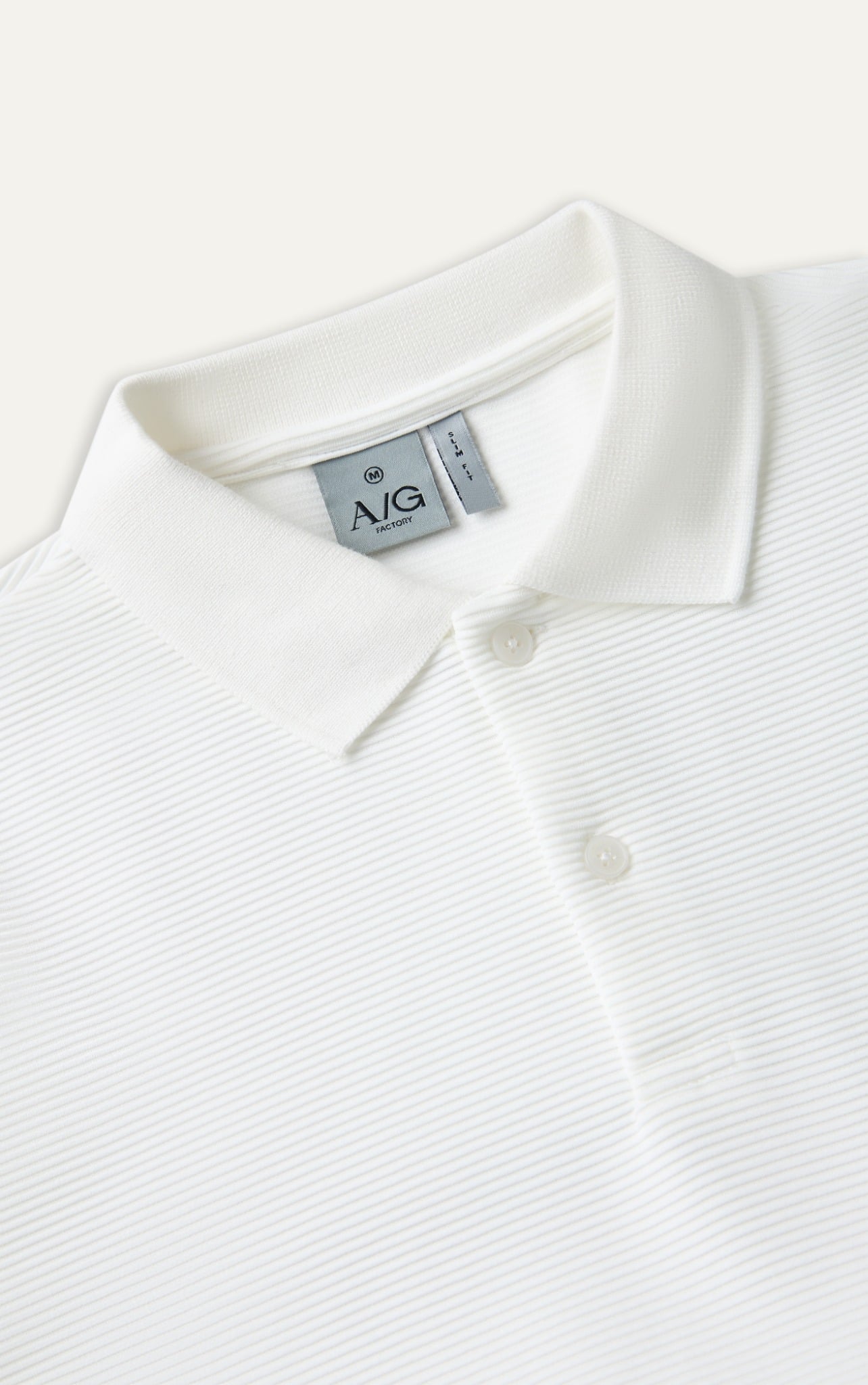 AG9006 FACTORY SLIMFIT POLO SLEEVE PANEL DETAIL - WHITE