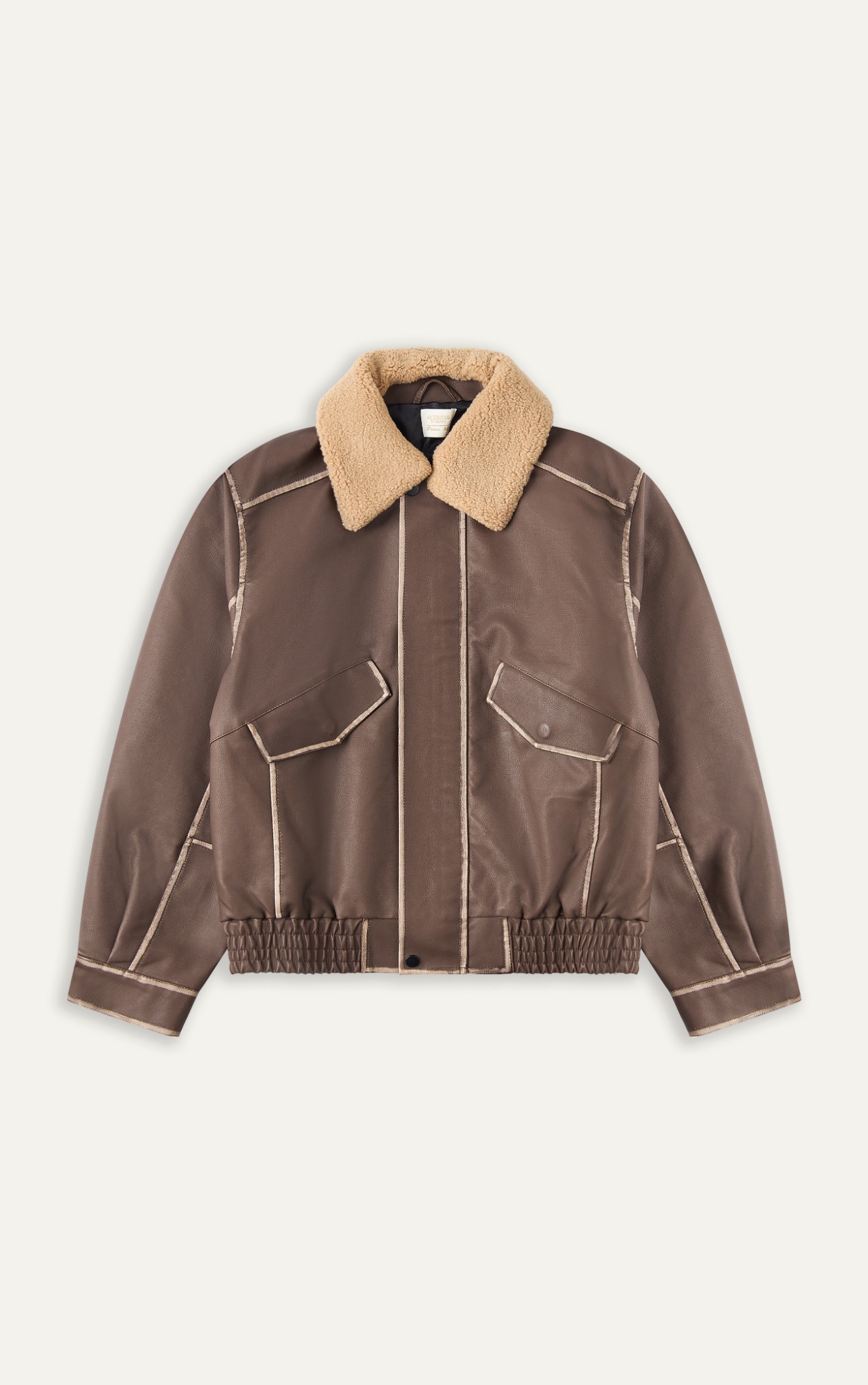 AG265 FAUX SUEDE LEATHER JACKET - BROWN