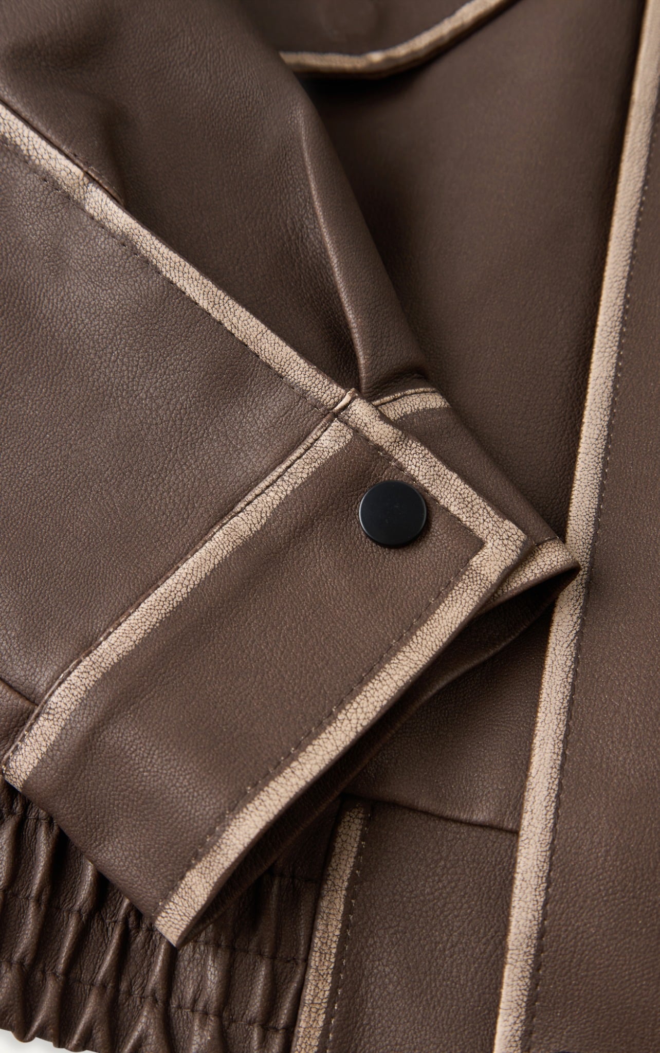 AG265 FAUX SUEDE LEATHER JACKET - BROWN